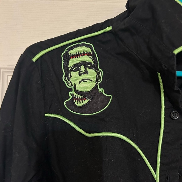 Banned Apparel Womens Western Frankenstein Shirt Black Long Sleeve - Medium - Picture 2 of 5